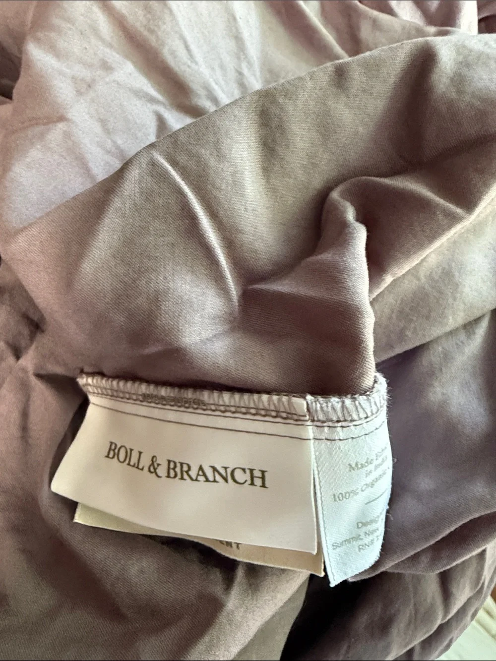 $109 TWIN XL boll & branch Signature Fitted Sheet — purple plum